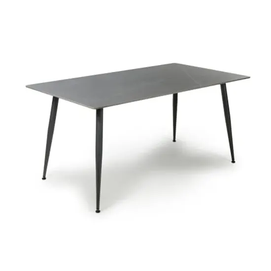 Modico Large Rectangular Dining Table - Grey, Ceramic