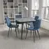 Modico Small Dining Set with 4 Leuven Chairs - Grey, Blue