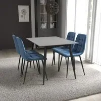 Modico Small Dining Set with 4 Massa Chairs - Grey, Blue