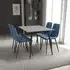 Modico Small Dining Set with 4 Massa Chairs - Grey, Blue