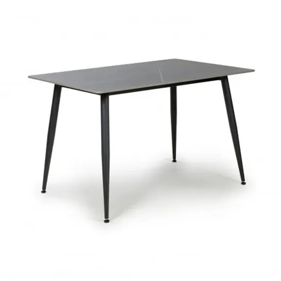 Modico Small Rectangular Dining Table - Grey, Ceramic