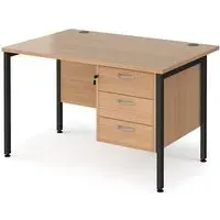 Moline 1200mm Computer Desk with 3 Drawers - Beech