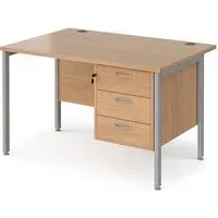Moline 1200mm Computer Desk with 3 Drawers - Beech