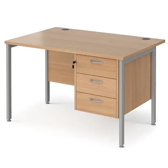 Moline 1200mm Computer Desk with 3 Drawers - Beech