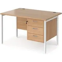 Moline 1200mm Computer Desk with 3 Drawers - Beech