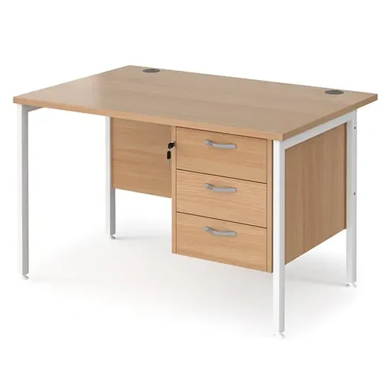 Moline 1200mm Computer Desk with 3 Drawers - Beech