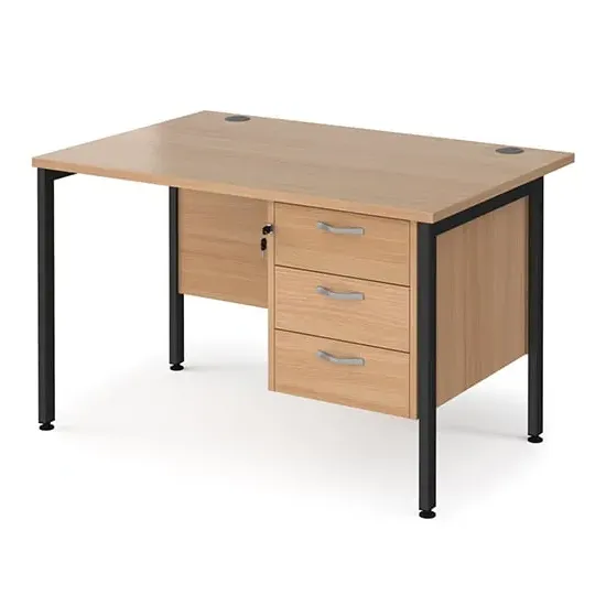 Moline 1200mm Computer Desk with 3 Drawers - Beech image