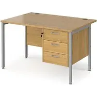Moline 1200mm Computer Desk with 3 Drawers - Oak