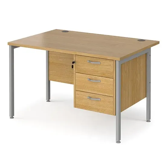 Moline 1200mm Computer Desk with 3 Drawers - Oak