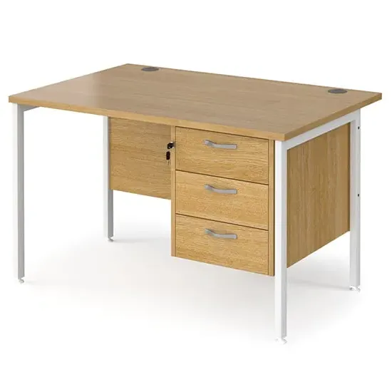 Moline 1200mm Computer Desk with 3 Drawers - Oak