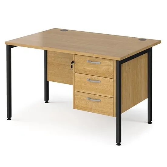 Moline 1200mm Computer Desk with 3 Drawers - Oak