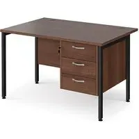 Moline 1200mm Computer Desk with 3 Drawers - Walnut