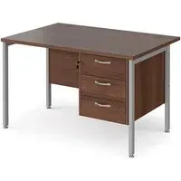 Moline 1200mm Computer Desk with 3 Drawers - Walnut