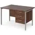 Moline 1200mm Computer Desk with 3 Drawers - Walnut