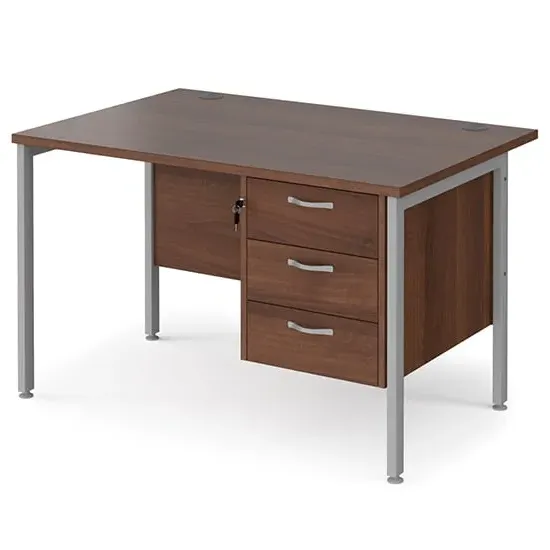 Moline 1200mm Computer Desk with 3 Drawers - Walnut