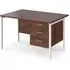 Moline 1200mm Computer Desk with 3 Drawers - Walnut White