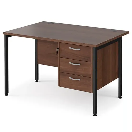 Moline 1200mm Computer Desk with 3 Drawers - Walnut