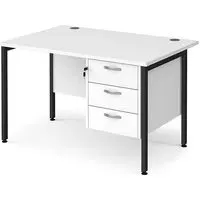 Moline 1200mm Computer Desk with 3 Drawers - White