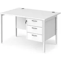 Moline 1200mm Computer Desk with 3 Drawers - White