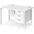 Moline 1200mm Computer Desk with 3 Drawers - White