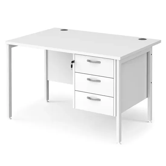 Moline 1200mm Computer Desk with 3 Drawers - White
