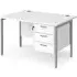 Moline 1200mm Computer Desk with 3 Drawers - White