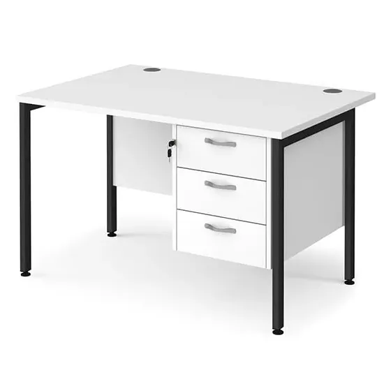 Moline 1200mm Computer Desk with 3 Drawers - White