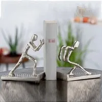 Moline Bookend Hold Sculpture - Silver, Aluminium