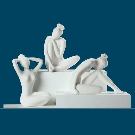 Moline Ceramics Beauties Sculpture - White