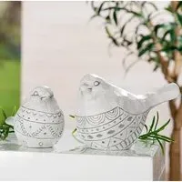 Moline Ceramics Bird Modelo Sculpture - Grey