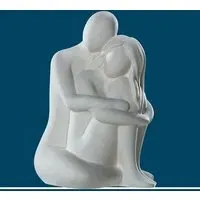 Moline Ceramics Couple Cuddling Sculpture - Cream