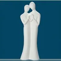 Moline Ceramics Couple Greetings Sculpture - White