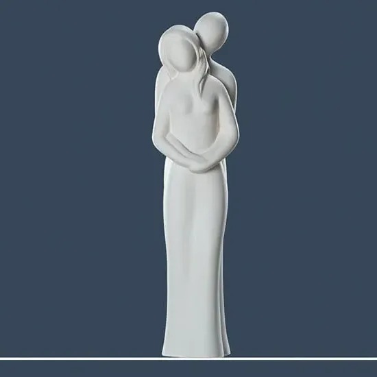Moline Ceramics Couple Hold You Sculpture - White