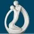 Moline Ceramics Couple Partner Circle Sculpture - White