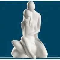 Moline Ceramics Couple Pliant Sitting Pack Sculpture - White