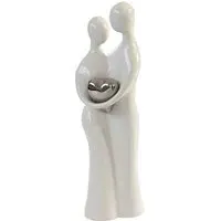 Moline Ceramics Couple Sculpture Large - White, Silver
