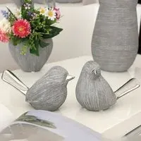 Moline Ceramics Deco Bird Vulcanos Sculpture - Grey