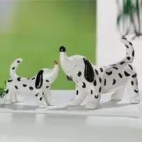 Moline Ceramics Dog Clouse Sculpture - White