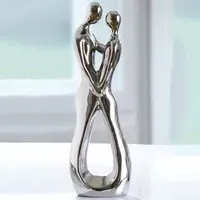 Moline Ceramics Francis Couple Look Of Love Sculpture - Silver