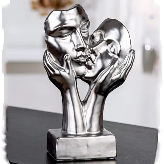 Moline Ceramics Kiss Sculpture - Silver
