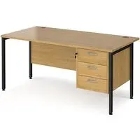 Moline Computer Desk with 3 Drawers - Oak