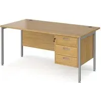 Moline Computer Desk with 3 Drawers - Oak