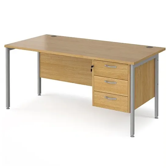 Moline Computer Desk with 3 Drawers - Oak