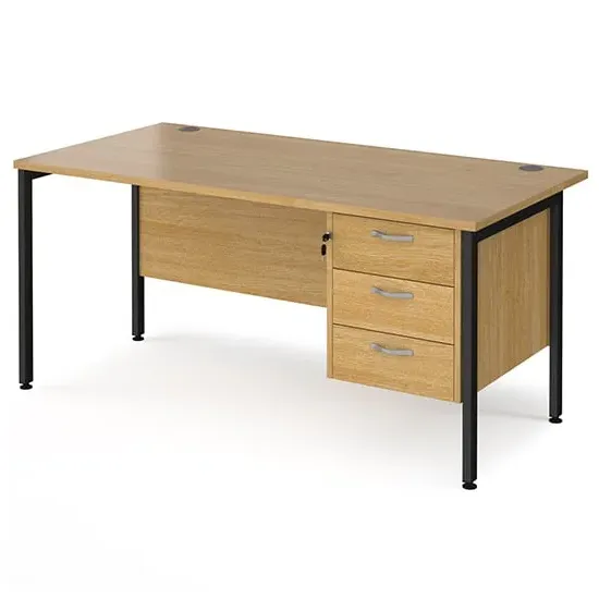 Moline Computer Desk with 3 Drawers - Oak
