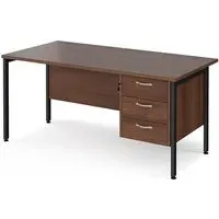 Moline Computer Desk with 3 Drawers - Walnut