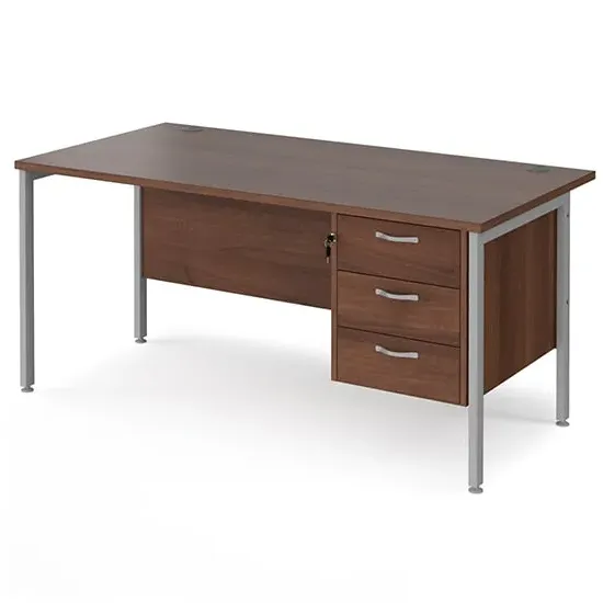 Moline Computer Desk with 3 Drawers - Walnut