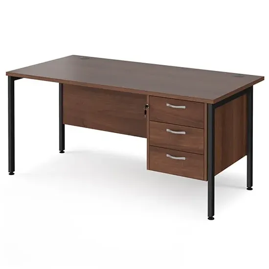Moline Computer Desk with 3 Drawers - Walnut