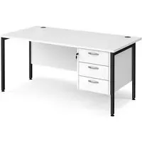 Moline Computer Desk with 3 Drawers - White