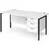 Moline Computer Desk with 3 Drawers - White