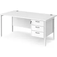 Moline Computer Desk with 3 Drawers - White